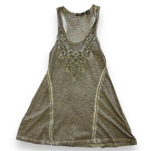 Miss Me Olive Green Mini Racerback Dress or Tunic Top - Size Medium